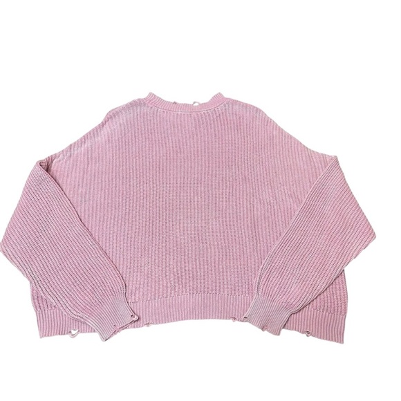 Pistola Eva Distressed Cotton Shaker Stitch Crewneck Sweater Size XL - Picture 8 of 13